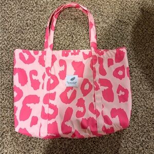 Pink Leopard Print Tote Bag - Stylish Women's Beach & Everyday Bag